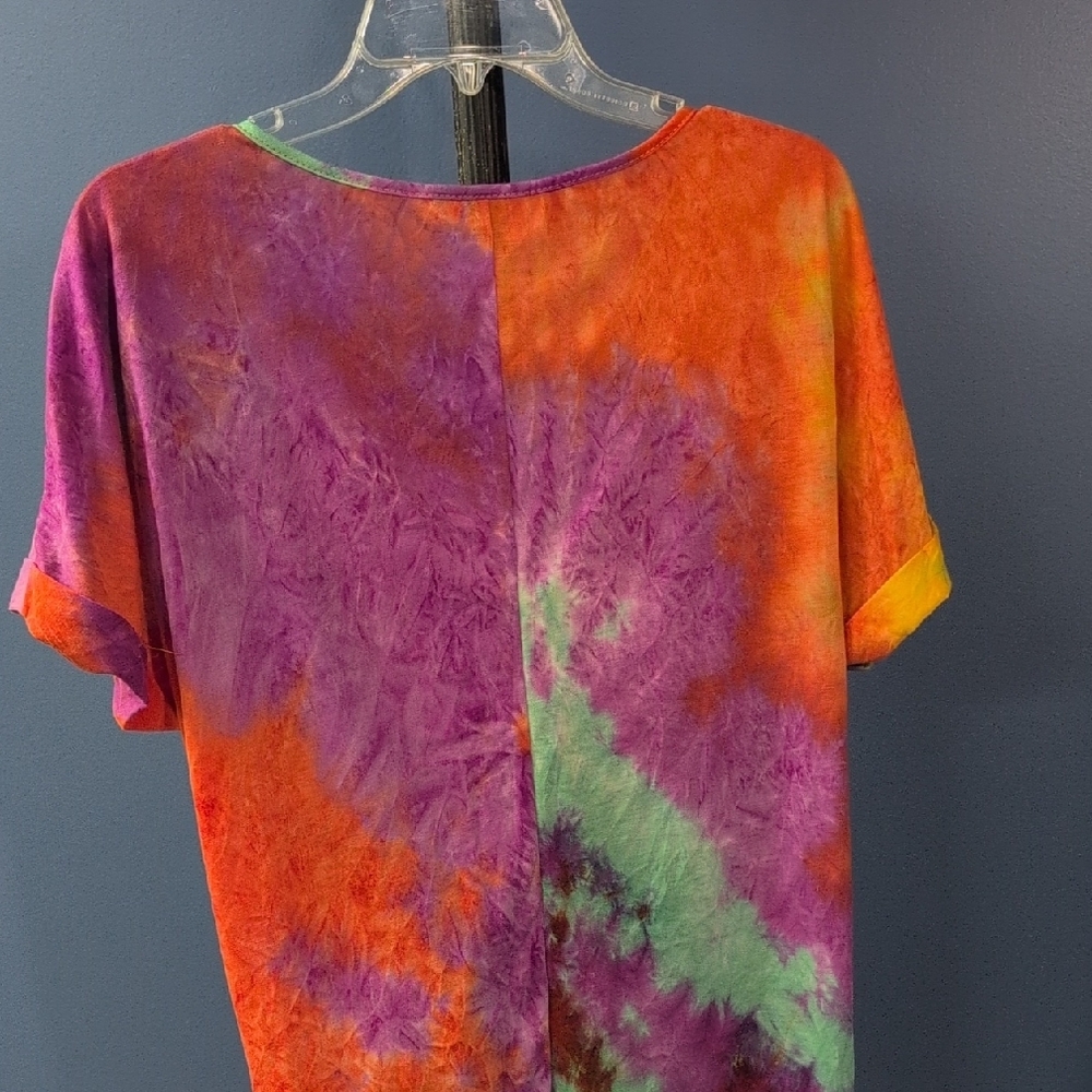 SHEIN Yellow Orange Tie Front Relaxed T-Shirt - Picture 7 of 7